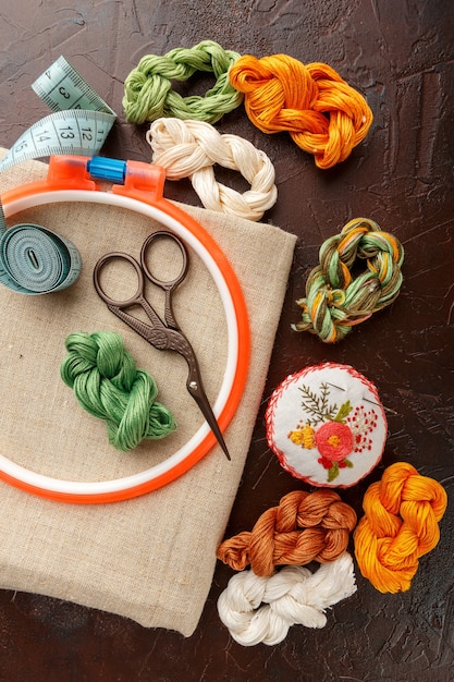 Assortment of finished embroidered items